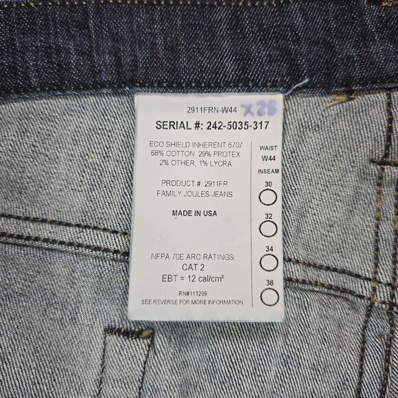 Benchmark Un-Holey FR Jeans Men 44x28 Blue ARC/HRC 2 Construction Workwear U.S.A - Picture 5 of 9